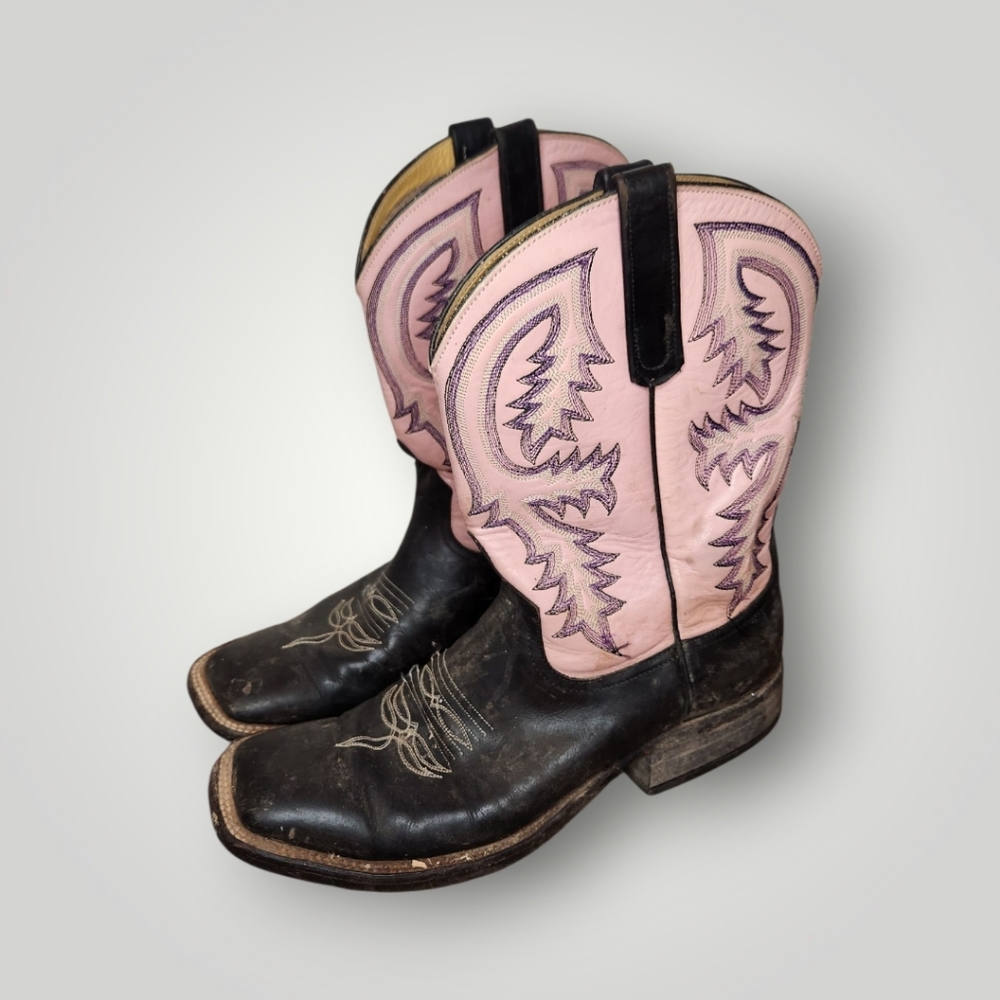 Anderson Bean boots Pink and Brown Western Cowboy Boots 8568d 2850